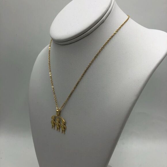 18K Gold Plated Girls Daughters Charm Women's Necklace Waterproof Non Tarnishing - Picture 5 of 11